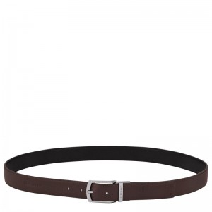 Beige / Black Longchamp Le Foulonné Men Belt | Indonesia-328ZGLYWQ
