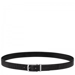 Black Longchamp Delta Box Men Belt | Indonesia-928GBMTEX