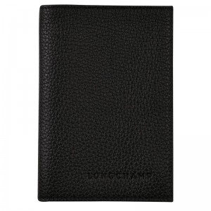 Black Longchamp Le Foulonné Women Passport Holder | Indonesia-901ODYKUH