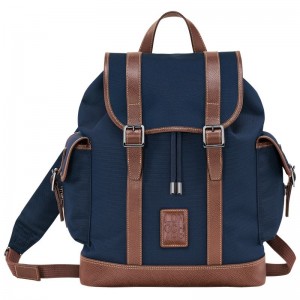 Blue Longchamp Boxford Men Backpack | Indonesia-346ZHYKSA