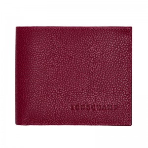 Dark Pink Longchamp Le Foulonné Women Wallet | Indonesia-278QCLGAS