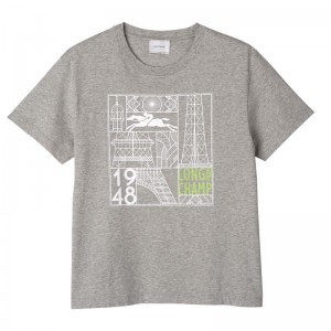 Grey Longchamp Jersey Women T-shirt | Indonesia-463GAUWJF