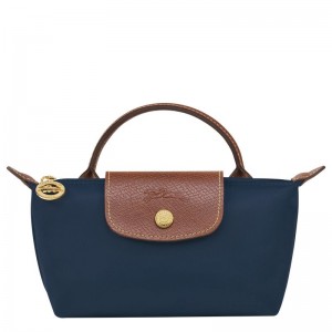 Navy Longchamp Le Pliage Original With Handle Men Pouch | Indonesia-305IWSTPF