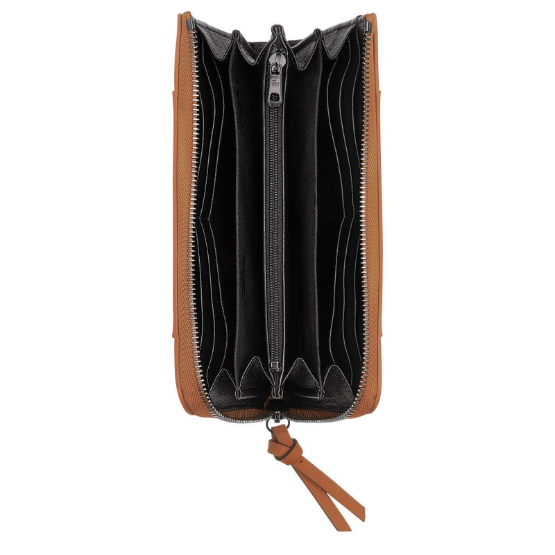 Beige Longchamp 3D Zip Around Men Wallet | Indonesia-651JOZXAQ