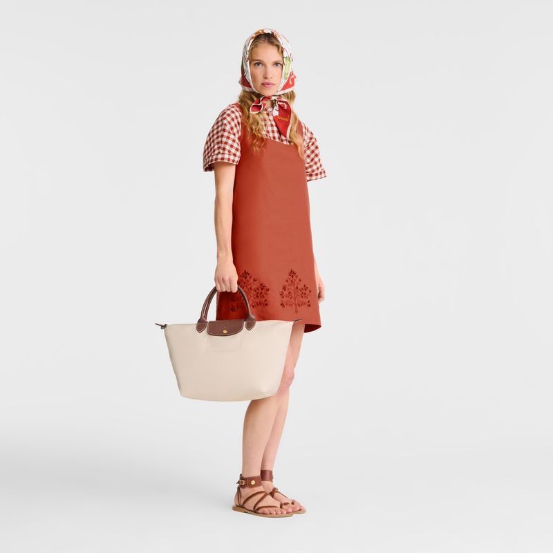 Beige Longchamp Le Pliage Original M Women Handbag | Indonesia-293KIYUHQ