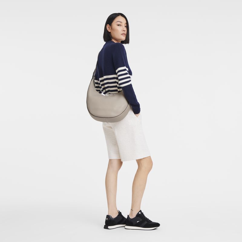 Beige Longchamp Le Roseau Essential L Women Crossbody Bag | Indonesia-598YFEAVB