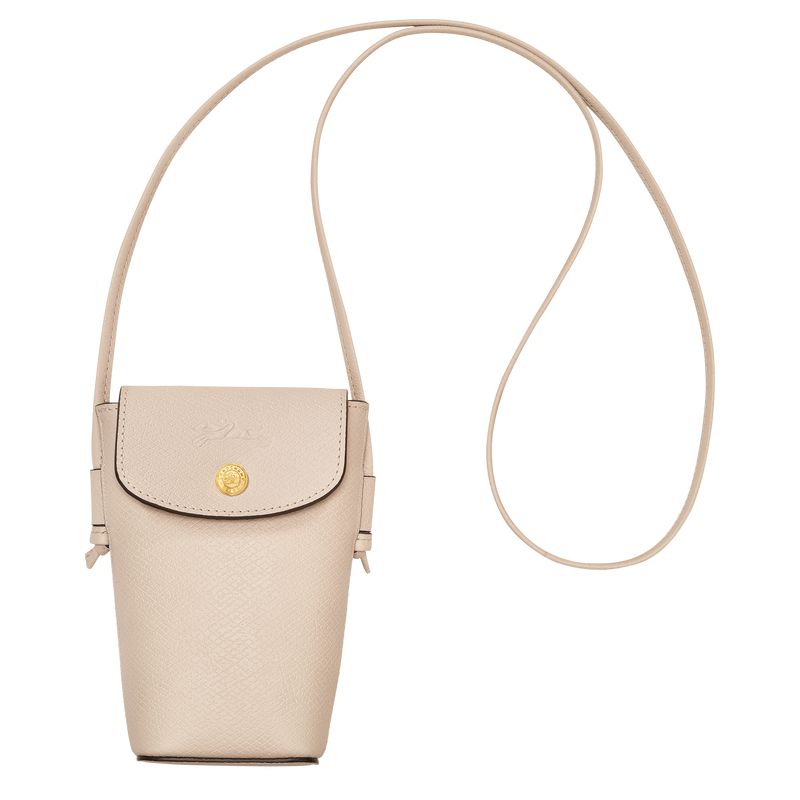 Beige Longchamp Épure With Leather Lace Women Phone Case | Indonesia-875BCKSJM