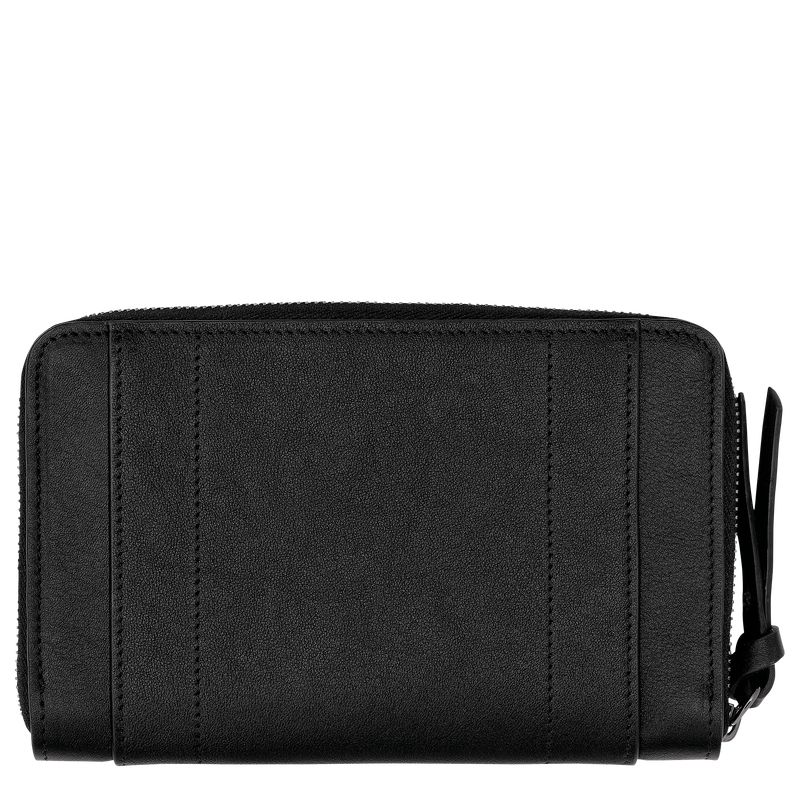 Black Longchamp 3D Women Wallet | Indonesia-928ZKCLUX