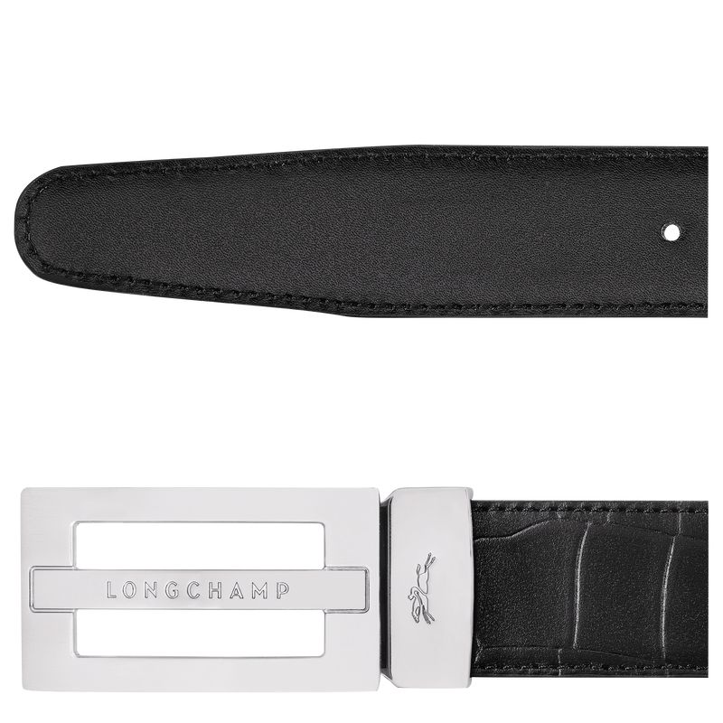 Black Longchamp Delta Box Men Belt | Indonesia-814MGAQFO