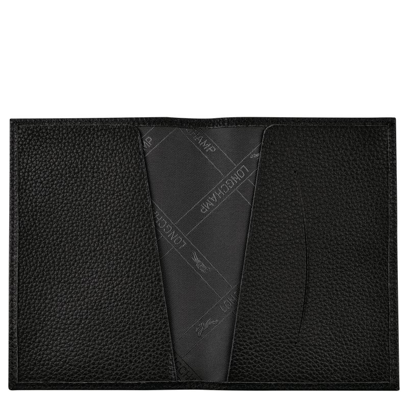 Black Longchamp Le Foulonné Men Passport Holder | Indonesia-734RVLJWT