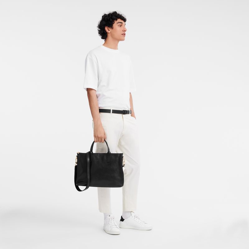 Black Longchamp Le Foulonné S Men Briefcase | Indonesia-462ERQLJK
