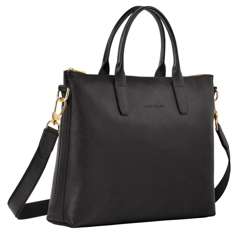 Black Longchamp Le Foulonné S Men Briefcase | Indonesia-462ERQLJK