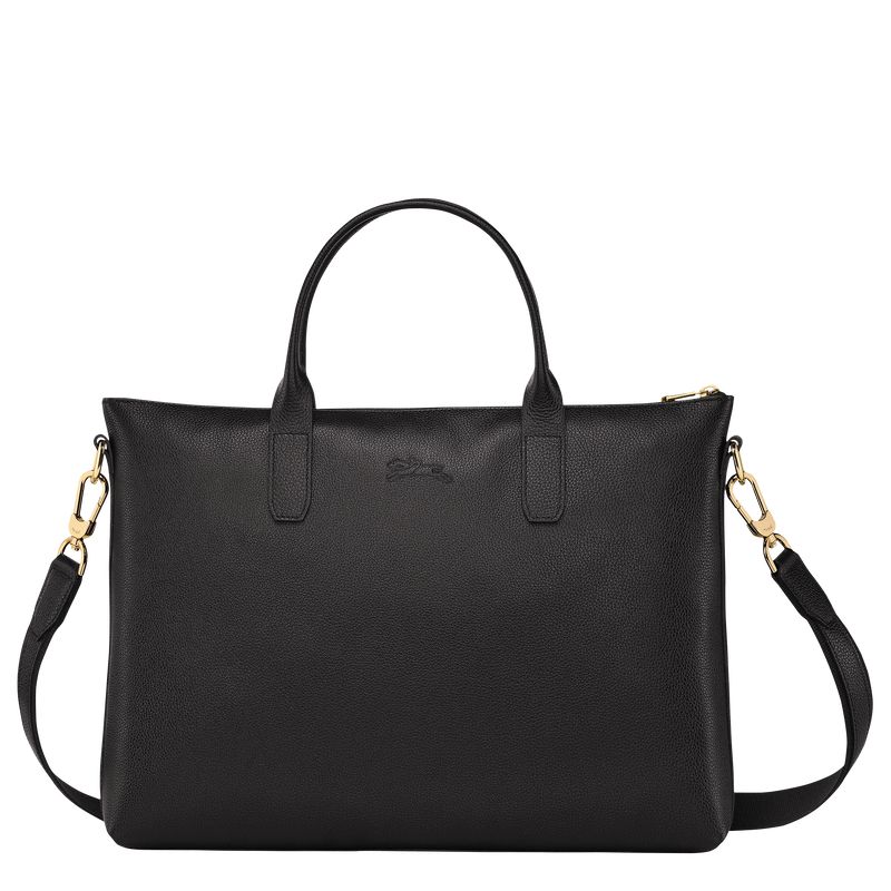 Black Longchamp Le Foulonné S Men Briefcase | Indonesia-462ERQLJK