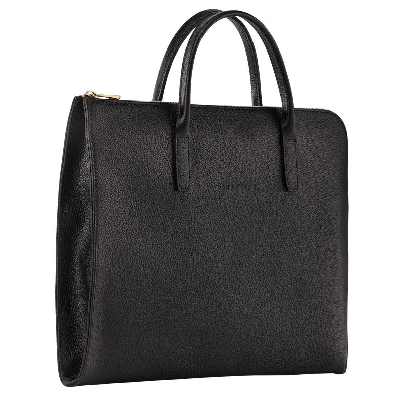 Black Longchamp Le Foulonné S Women Briefcase | Indonesia-960BMROKD