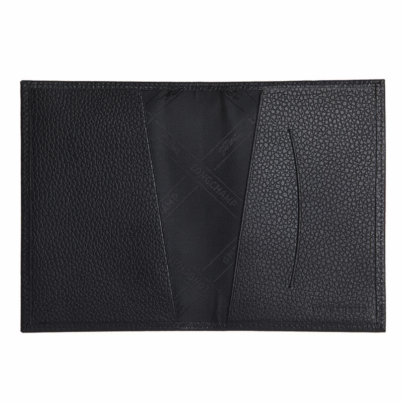Black Longchamp Le Foulonné Women Passport Holder | Indonesia-134AGCSDJ