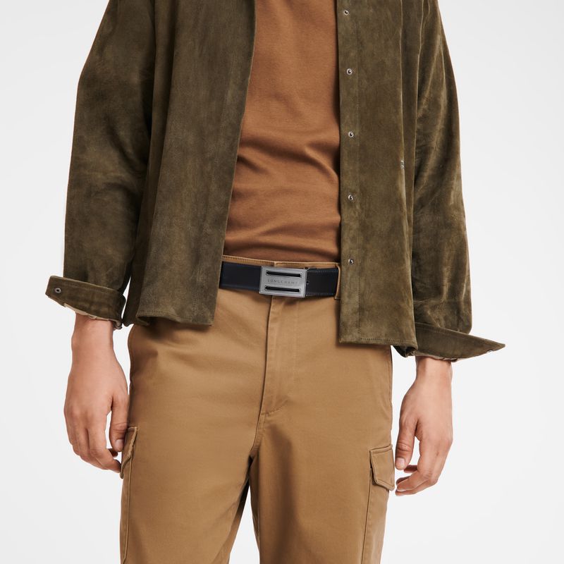 Black / Beige Longchamp Delta Box Men Belt | Indonesia-529OGPTQR