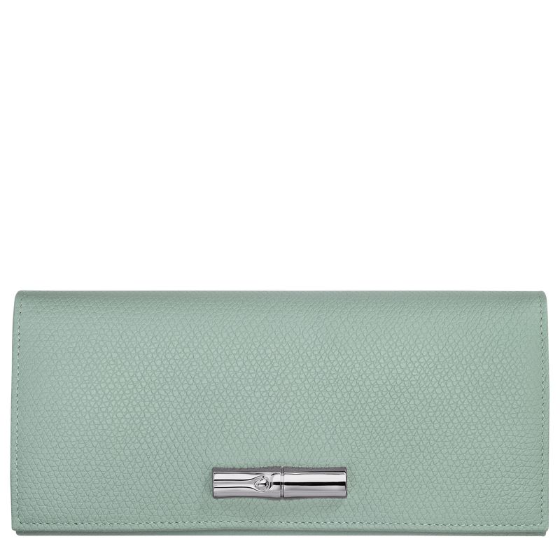 Blue Green Longchamp Le Roseau Flap Women Wallet | Indonesia-087RJOULE