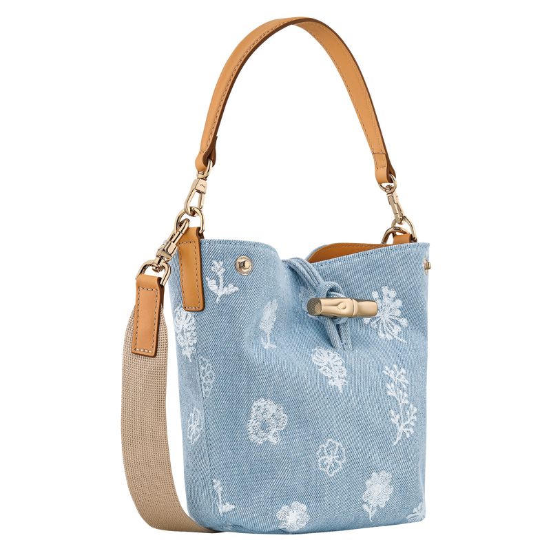 Blue Longchamp Le Roseau Xs Women Bucket Bag | Indonesia-612CSHEFO