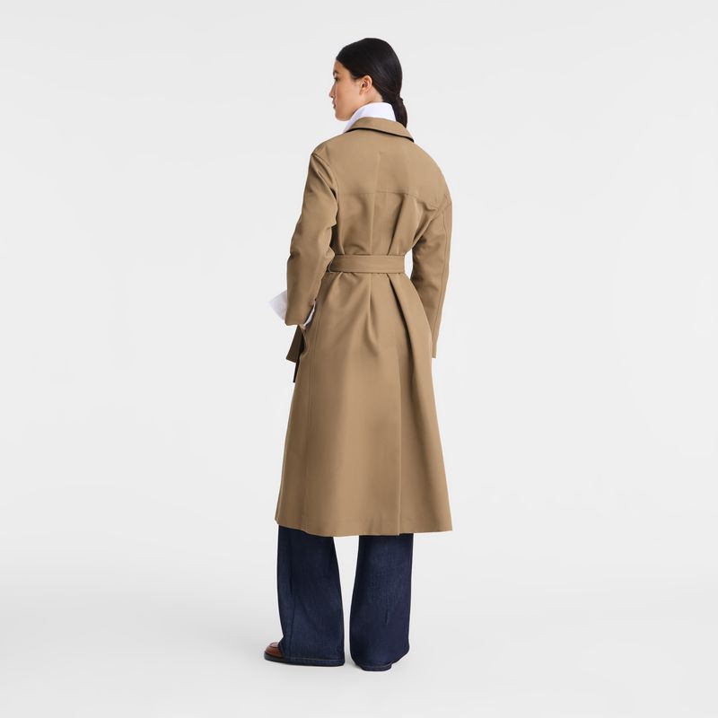 Brown Longchamp Gabardine Women Trench Coat | Indonesia-316THMRWU