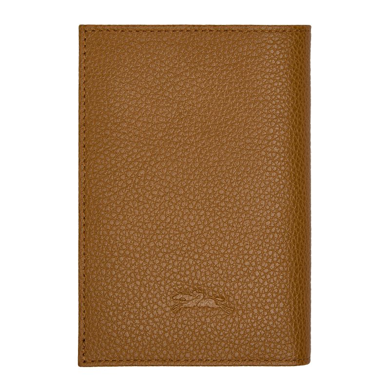 Brown Longchamp Le Foulonné Women Passport Holder | Indonesia-568EIOTKF