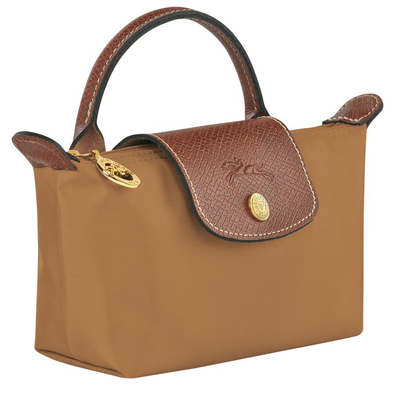 Brown Longchamp Le Pliage Original With Handle Women Pouch | Indonesia-316SFZLAB