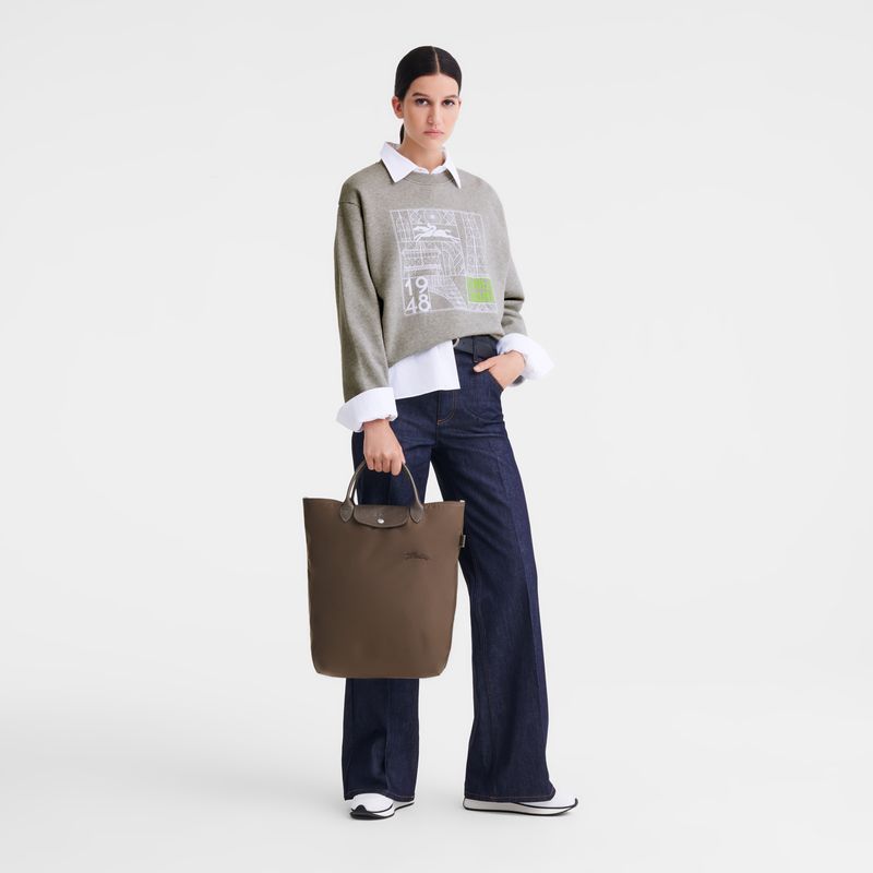Dark Brown Longchamp Le Pliage Green M Men Tote Bag | Indonesia-247NUFABT