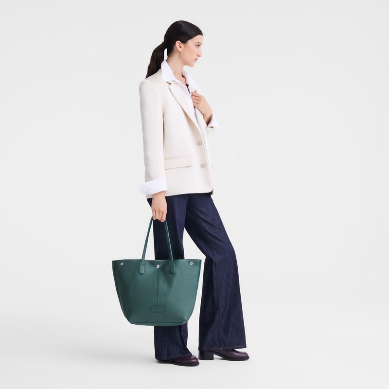 Dark Green Longchamp Essential L Men Tote Bag | Indonesia-086IMYQCS