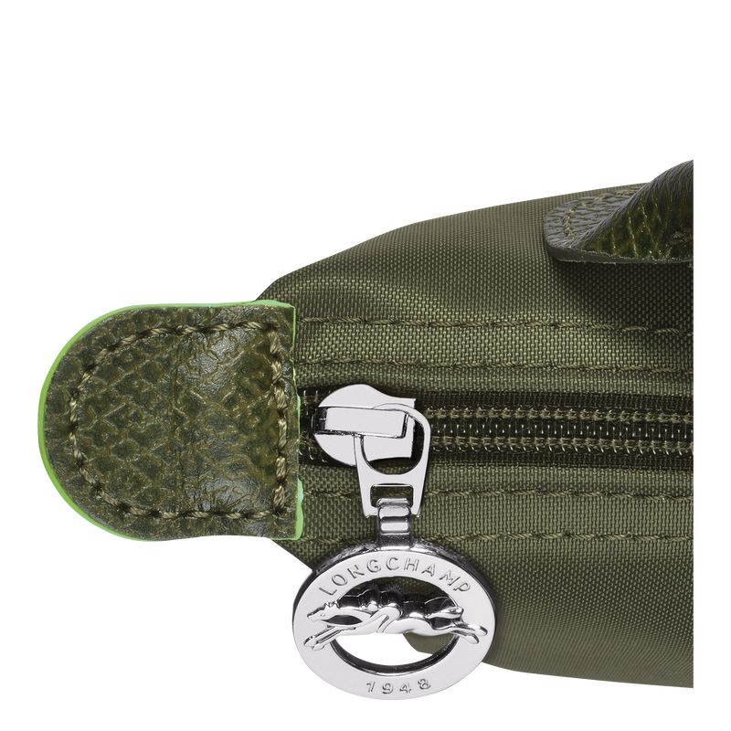 Dark Green Longchamp Le Pliage Green With Handle Men Pouch | Indonesia-217XMGNYU