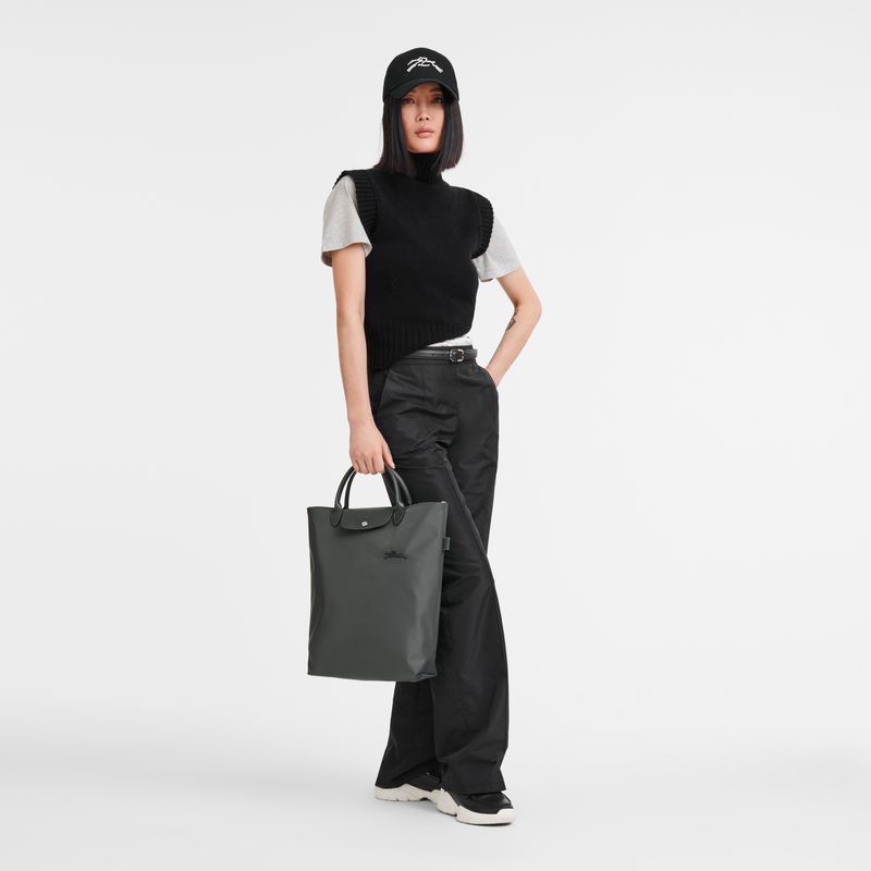Deep Grey Longchamp Le Pliage Green M Men Tote Bag | Indonesia-102SDWXBC