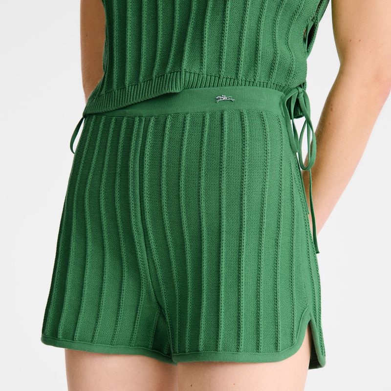Green Longchamp Knit Women Shorts | Indonesia-275OFZRTG