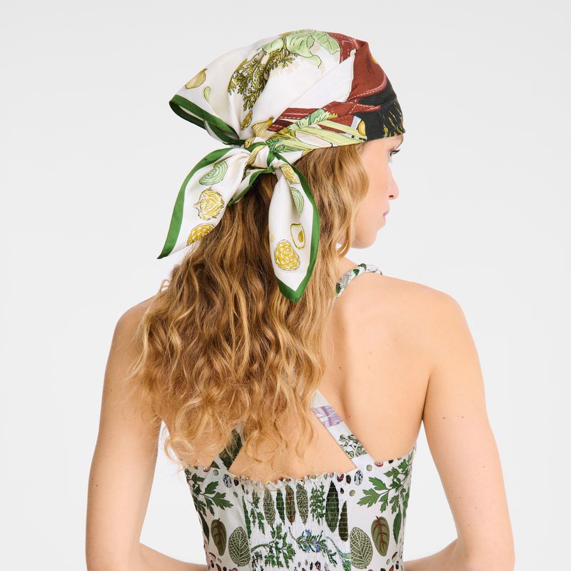 Green / Multicolor Longchamp The Gourmet Mesh 70 Women Scarf | Indonesia-684AYFDWZ