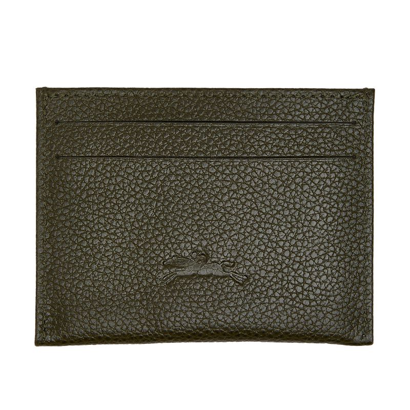 Khaki Longchamp Le Foulonné Women Card Holder | Indonesia-432JBWKMF
