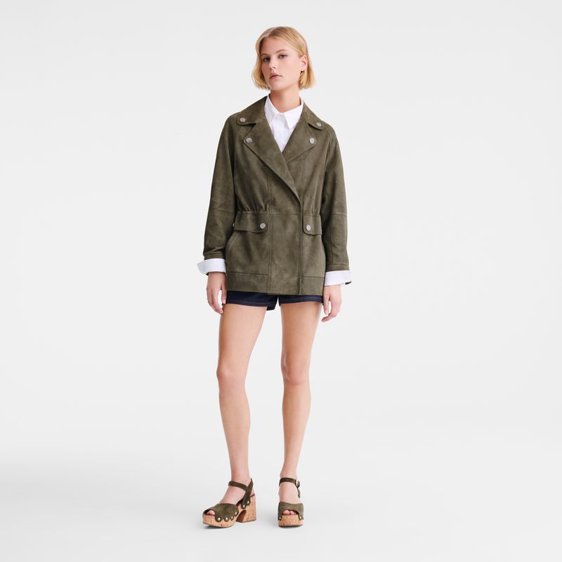 Khaki Longchamp Safari Women Jacket | Indonesia-748FHBNZA