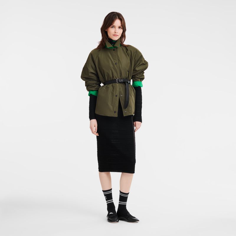 Khaki / Green Longchamp Padded Blouson Women Jacket | Indonesia-124SFNMPO