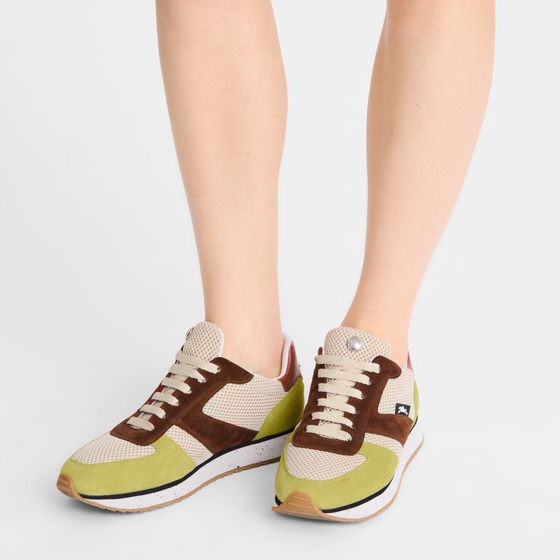 Light Green / Brown Longchamp Le Pliage Green Women Sneakers | Indonesia-907XOZFTE