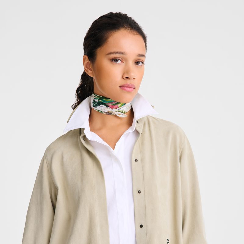 Multicolor Longchamp Pink And Green 50 Women Scarf | Indonesia-876GANROQ