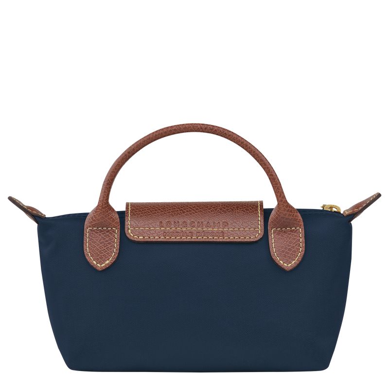Navy Longchamp Le Pliage Original With Handle Men Pouch | Indonesia-305IWSTPF