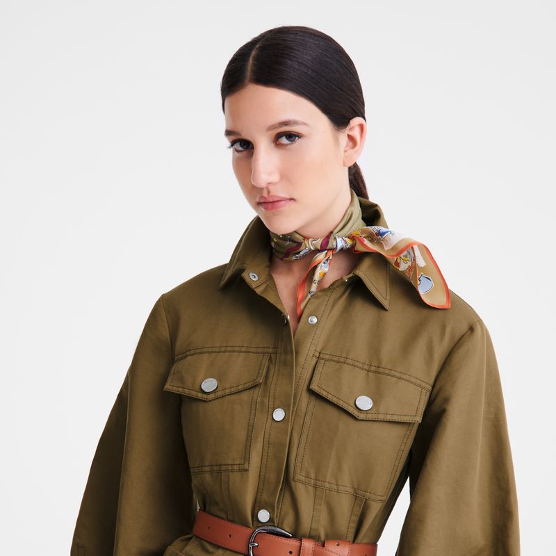 Olive / Multicolor Longchamp Equestrian Tower 50 Women Scarf | Indonesia-583DWUEJP