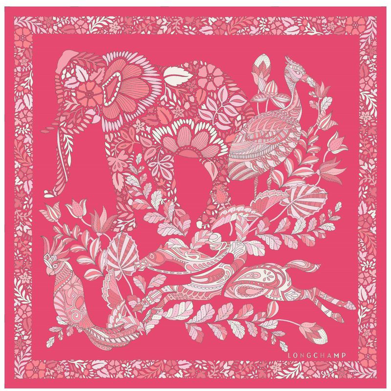 Pink Longchamp Forêt 50 Women Scarf | Indonesia-021ZAQTCK