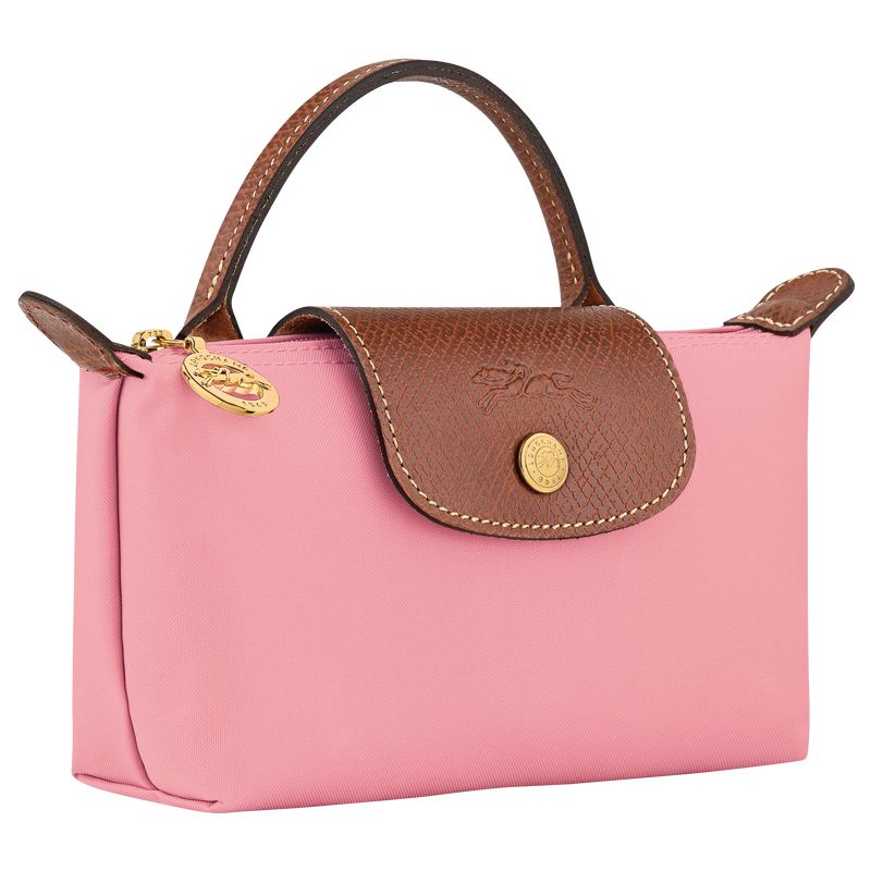 Pink Longchamp Le Pliage Original With Handle Men Pouch | Indonesia-185IAPQMW
