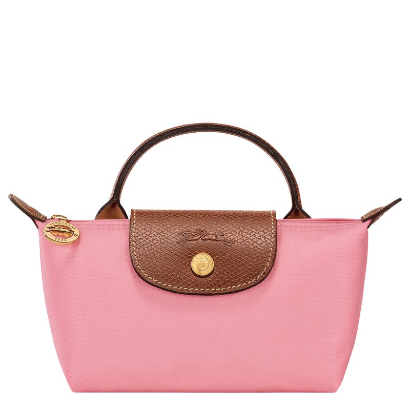 Pink Longchamp Le Pliage Original With Handle Men Pouch | Indonesia-185IAPQMW