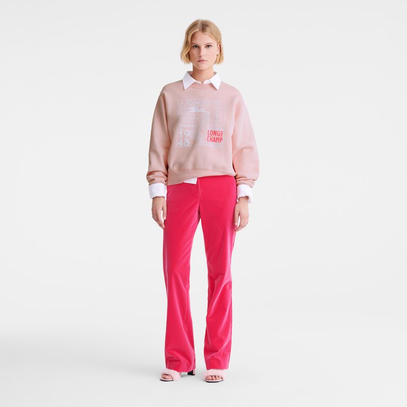 Pink Longchamp Velvet Women Pants | Indonesia-527FJKCZT