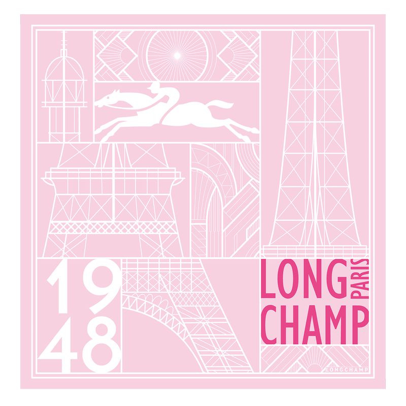 Pink / Multicolor Longchamp Eiffel Tower 1948 50 Women Scarf | Indonesia-507BOACUJ