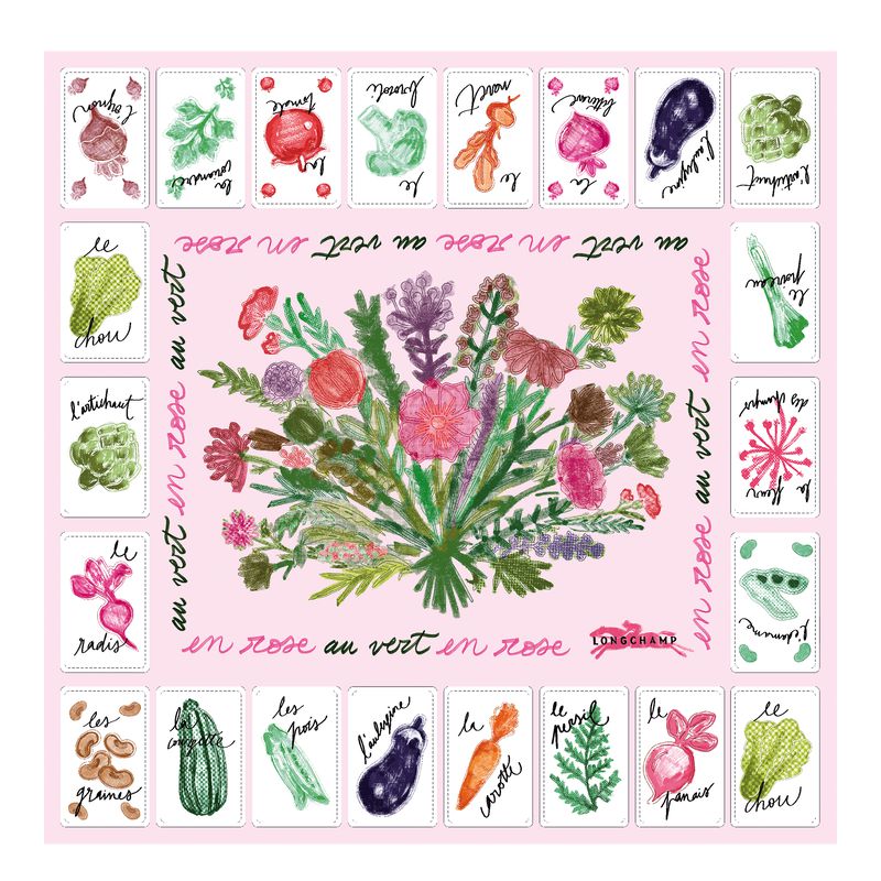 Pink / Multicolor Longchamp Pink And Green 50 Women Scarf | Indonesia-180KZEPOW