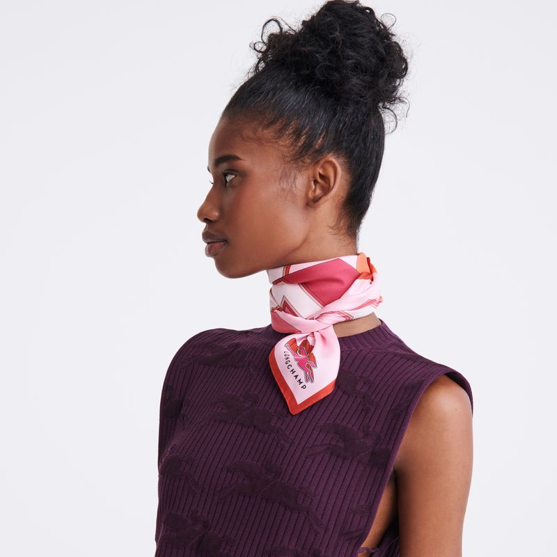 Pink / Multicolor Longchamp University 70 Women Scarf | Indonesia-978ECQXNM