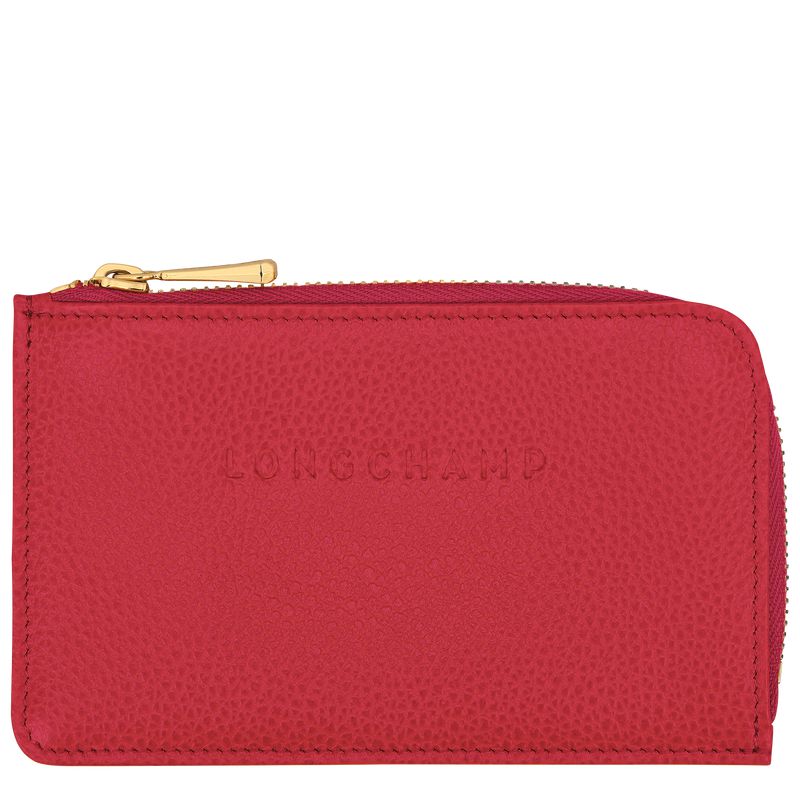 Red Longchamp Le Foulonné Men Card Holder | Indonesia-961ZOAHMX